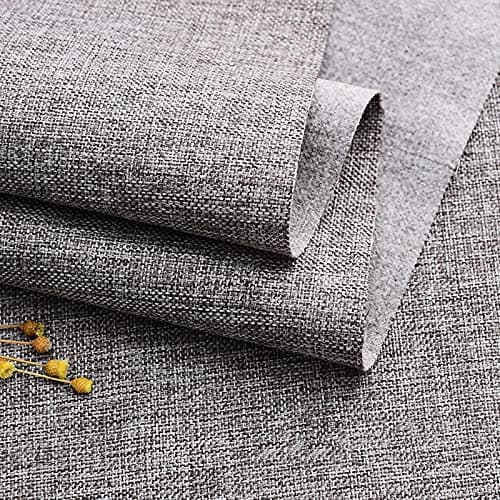 TinaKim Thick Chair Upholstery Fabric, Faux Linen Type Cloth Material, for Sofa Couch DIY (flaxen 14, 2 Yard (57x 72 inch))