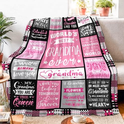Soft and Cozy Keepsake Blanket, Thoughtful Gift for Christmas, Mother's Day Grandma Birthday Gifts, Best Grandma Ever Gifts Blanket 50"x60" B0DDSFFW4W