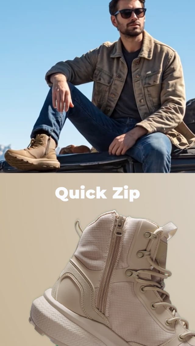 NORTIV 8 Men's Military Tactical Boot Lightweight Comfortable Boots for Work All Day Side Zipper Motorcycle Combat Hiking Boots Metrostrike(8-9 Inches)