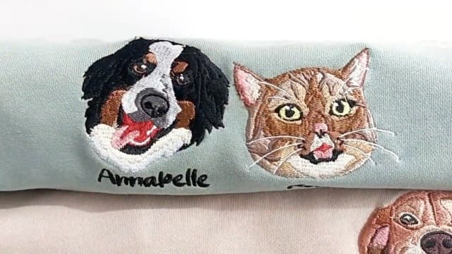Custom Pet Embroidered Sweatshirt, Custom Dog Face Embroidered Sweatshirt, Dog Mom Sweater,Cat Sweater, Unique Gifts For Pet Lovers, Personalized Gift For Mom