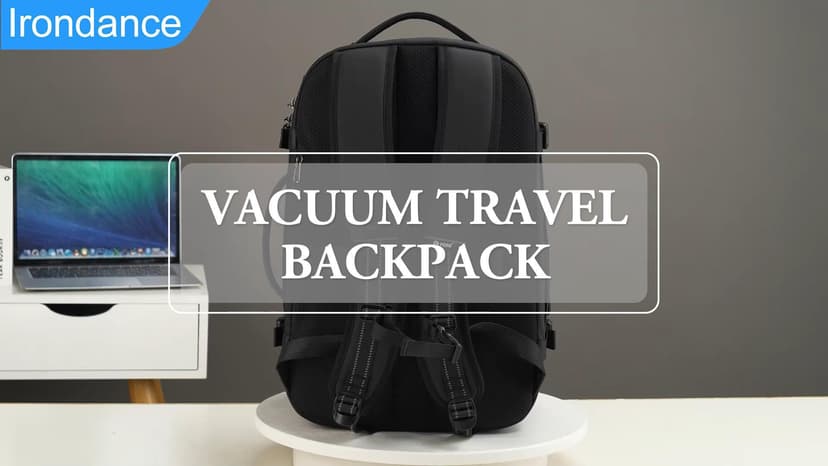 Vacuum Backpack Travel 60L Expandable Vacuum Seal Compression Travel Backpack with Pump, TSA, Waterproof Oxford,17" Laptop Compartment,Carry On Backpack for Men & Women,Business,Flight Travel (Black)