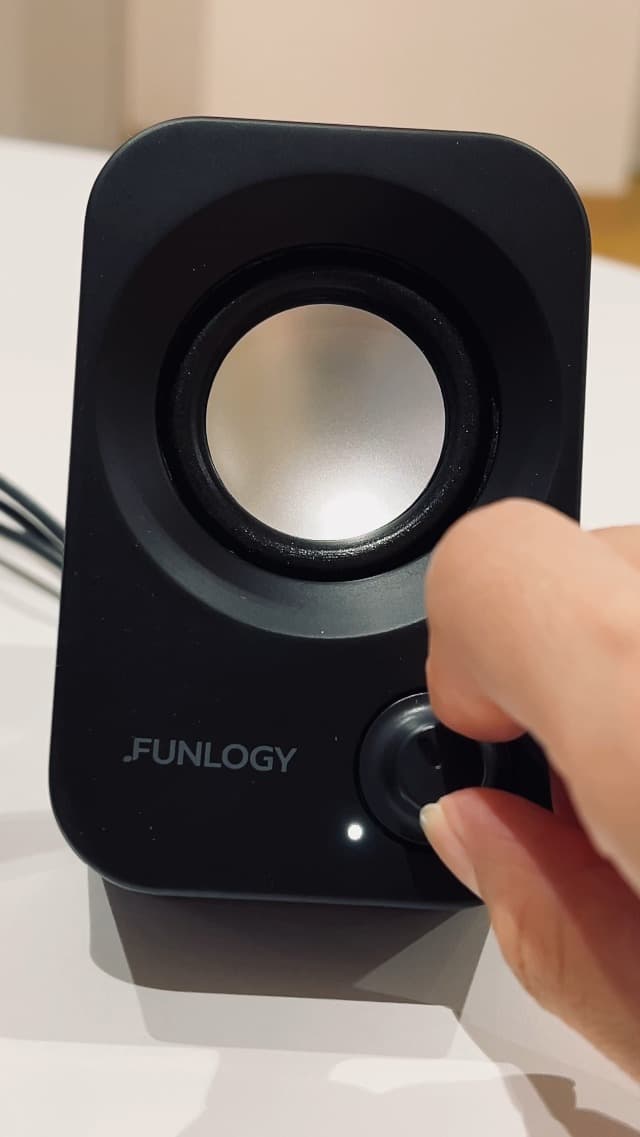 FUNLOGY Speaker - 14W Stereo PC Speakers, USB Powered, Compact Size with 30° Tilt Design, Volume Dial Control, for Desktop, Laptop, Monitor, Gaming Consoles, Black