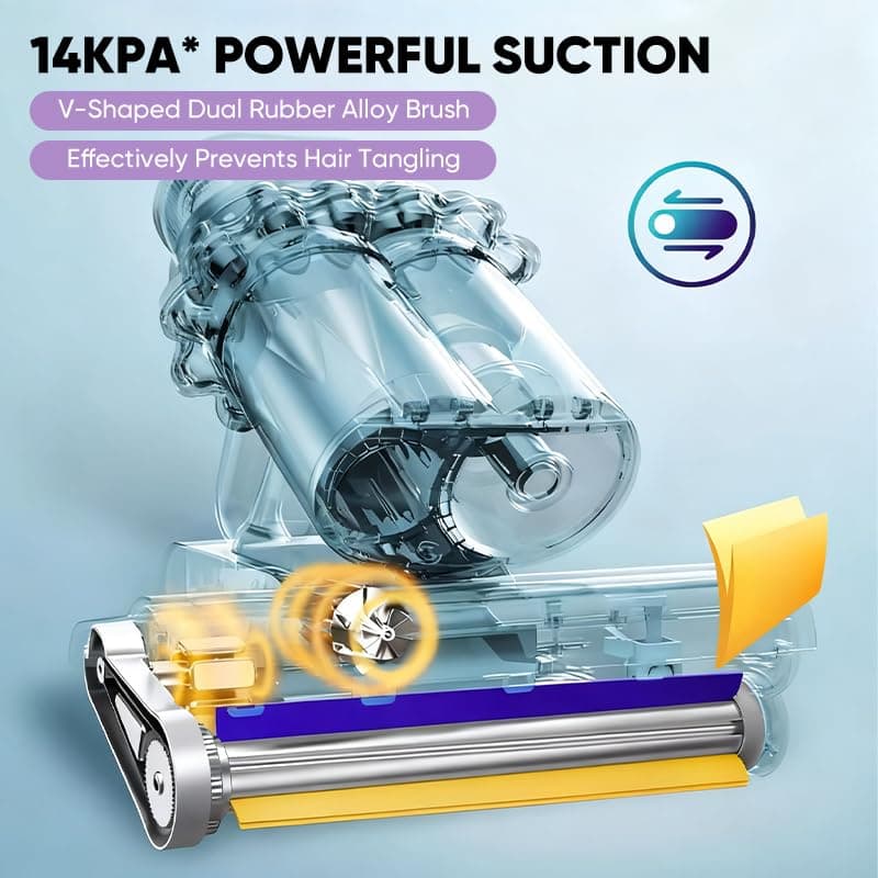 Saker Powerful UV Bed Vacuum Cleaner: Mattress Vacuum Cleaner with Hot Air| 14kPa Suction Power with HEPA Filtration - High-Frequency Tapping & Smart Dust Sensor for Bed,Couch,Fabric Cleaning