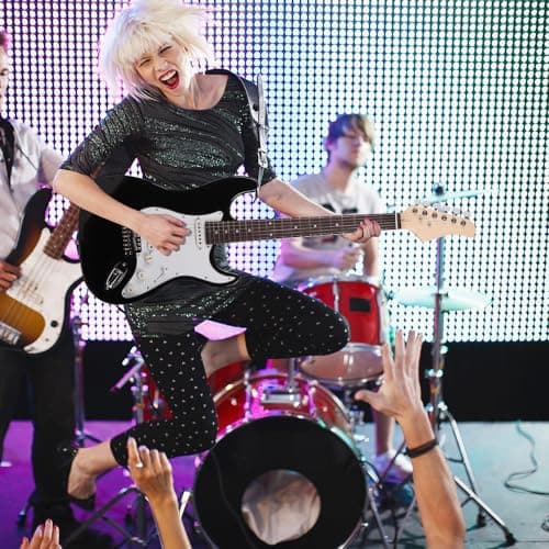 Ktaxon 39 Inch Electric Guitar, Full-Size Beginner Solid Body Electric Guitar Kit with Gig Bag, Strap, Tremolo Bar, Cable & Picks (Black)