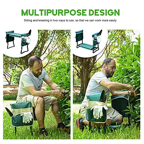 KVR Upgraded Garden Kneeler and Seat with Thicken & Widen Soft Kneeling Pad,Heavy Duty Foldable Gardener Stool with 2 Tool Pouches,Gardening Gifts for Women Mom Men Seniors¡­… B0972Y5LTY