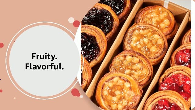 Fruit Danish Pastries | Christmas Holiday Corporate Food Gifts in Gift box |12 Individually Wrapped ASSORTED Fruit Filled Cinnamon Buns | Halloween, Thanksgiving-Stern’s Bakery