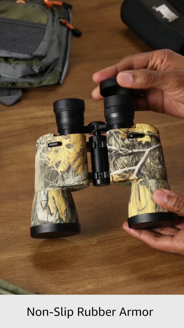 Bushnell PowerView 10x50mm Porro Prism Instafocus Binoculars – Realtree AP Camo, Ideal for Hunting, Birding, Hiking & Outdoor Adventures