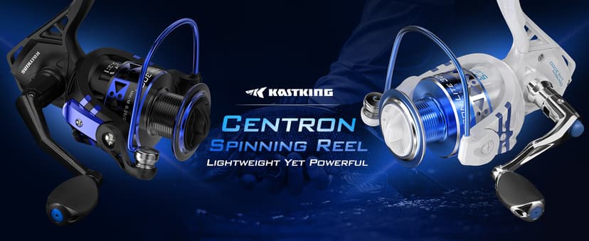 KastKing Centron & Centron Lite Spinning Reels, Size 500 is Perfect for Ice Fishing, Up to 17.5 Max Drag, 5.2:1 Gear Ratio, Ultra Smooth Powerful, CNC Aluminum Spool, 9+1 BB Light Weight