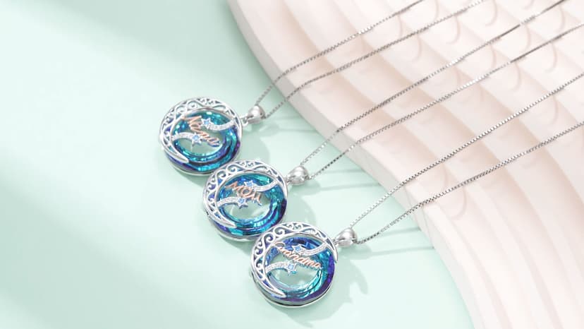 925 Sterling Silver Necklace Gifts for Women Crystal/Opal Jewelry Pendant Christmas Birthday Gift B0F3H4W55B