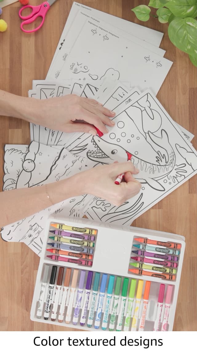 Crayola Dinosaur 5-in-1 Art Kit for Kids, Dinosaur Toys, Kids Art Set, Dinosaur Gift for Boys & Girls, Ages 4+