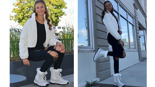 COOJOY Womens Waterproof Winter Snow Boots Warm Shoes Furry Mid Calf Lightweight Walking Hiking Booties