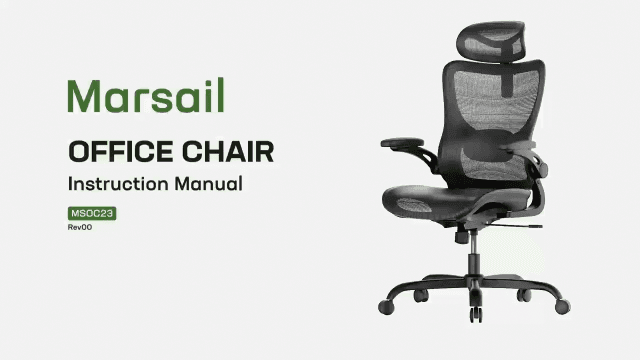 Marsail Ergonomic Mesh Office Chair High Back Home Office Desk Chair with Adaptive Lumbar Support, 2D Headrest, 3D Flip-Up Armrests, Height Adjustable and Rocking Tilt for Home Office and Gaming