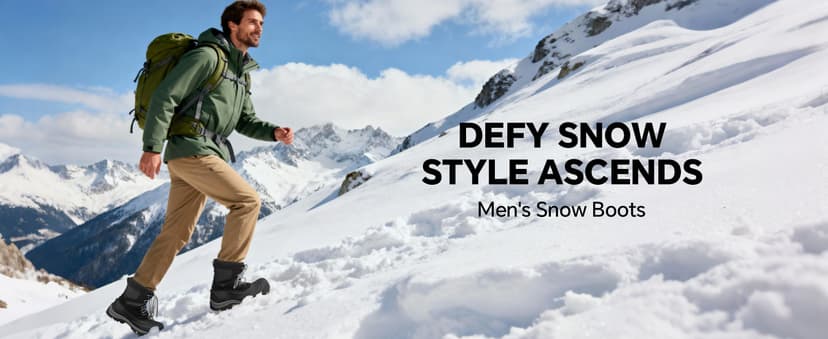 Nextpath Men's Snow Boots Winter Boots For Men Waterproof Insulated Winter Work Boots For Men 8 Inch Snow Hiking Boots