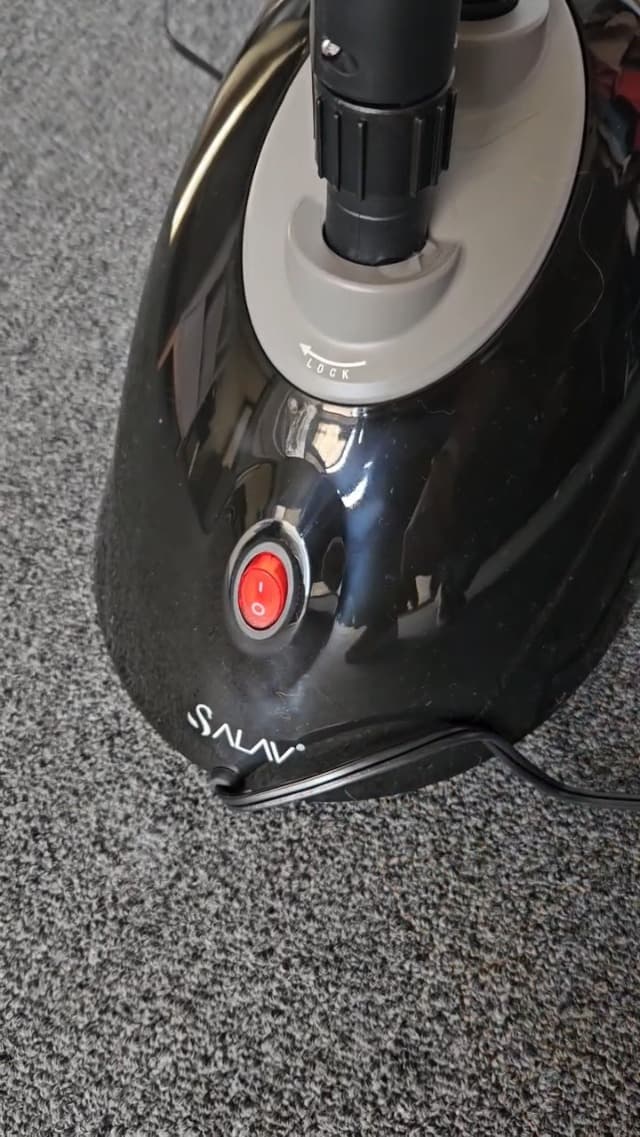 SALAV GS18-DJ Standing Garment Steamer with Roll Wheels for Easy Movement, 1.8L Water Tank for 1 Hour Continuous Steaming, Adjustable Pole for Storage, Includes Descaler Packet, 1500 watts