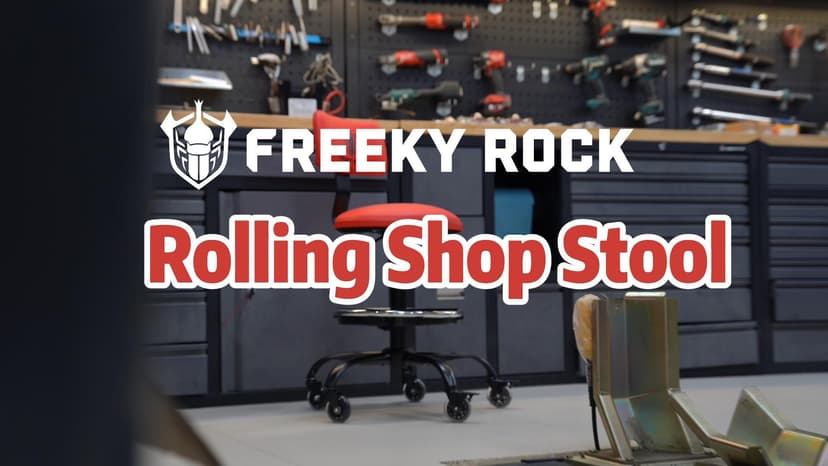 Rolling Shop Stool with Wheels, Garage Mechanic Stool Chair with Backrest, Height Adjustable Heavy Duty Swivel Task Chair, Adjustable Footrest with Storage Tray for Garage Kitchen Salon Tattoo (Black)
