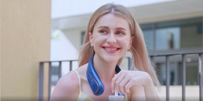 SWEETFULL Portable Neck Fan 360° Cooling Bladeless Personal Fan | No Hair Twisting - 4000mAh USB Rechargeable Wearable Fan for Travel, Birthday Gifts for Men, Women, Mom, and Dad