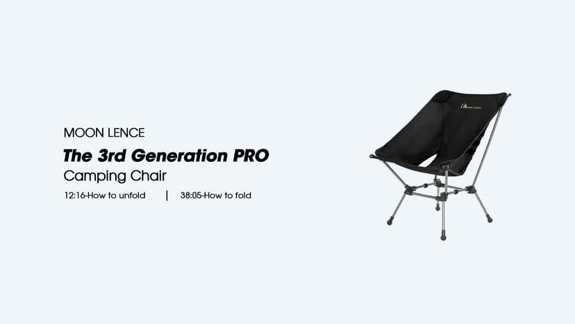 MOON LENCE Portable Camping Chair Plus, Larger & Roomier, Compact and Lightweight Still, Folding Chair for Backpacking & Hiking, 330Lbs Capacity (Black)