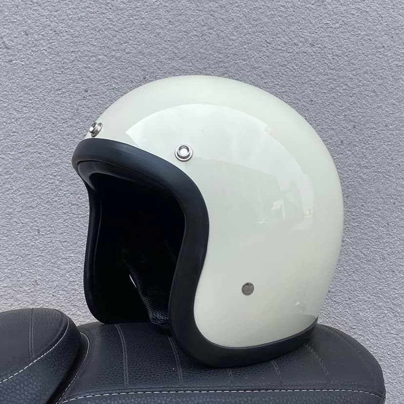 GJH Open Face Motorcycle Helmet Jet Cafe Recer 500TX Style Unisex Helmet 3/4 Chopper Bobber Helmet Japan Technology Handmade 3 Quarter Motorcycle Helmet Dot Approved(Black/White-M L XL XXL)