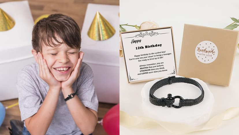 Sereney 9 10 11 12 13 15 16 18 21 30 40 50 60 Year Old Birthday Gifts for Him Boys, Handmade Triple Protection Bracelets as Adjustable National Boyfriend Day Bracelets for Boys Son Grandson Dad Man