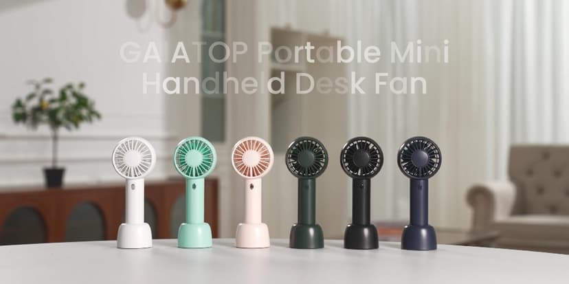 Gaiatop Mini Portable Fan, Navy Green, Cute Design, Rechargeable Battery, Handheld and Desktop, Small and Light