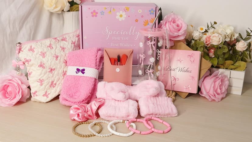 TUZELIYA Exquisite Birthday Gifts for Girls Teens - Best Birthday Presents for Her - Pink Unique Gift Baskets for Women - Back to School Gifts for Best Friends Girlfriend Daughter Mom Sister Coworker B0FMRHHVX6