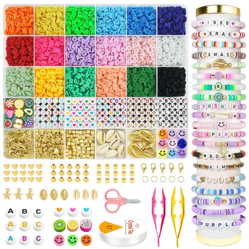 OHOME Stocking Stuffers for Kids - 5300 Clay Beads Bracelet Making Kit,Arts and Crafts for Kids Ages 8-12,Christmas Gifts Crafts Games Toys for 3-10 Year Old Birthday,Travel Essential