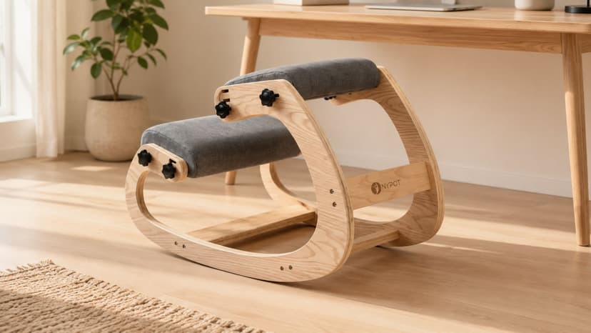 NYPOT Ergonomic Kneeling Chair with Adjustable Seats - Knee Chair for Posture Correction & Kneel Rocking Stool for Desk - Back Pain Relief for Home and Office, Supports 250 pounds - 5 Years Warranty