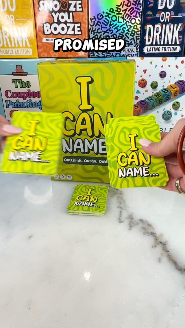 I Can Name... | Fast-Paced Family Party Game of Bidding & Brainpower | Hilarious Card Game Night, Party Game for Teens, and Adults, for Groups and Gatherings | 325 Fun Challenge Cards