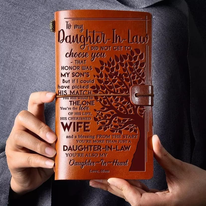 140 Page Refillable Writing Journal, Christmas Wedding Birthday Gifts for Daughter in Law Daughter in Law Gifts from Mother in Law, Daughter in Law Leather Journal B0B9CFHY5X