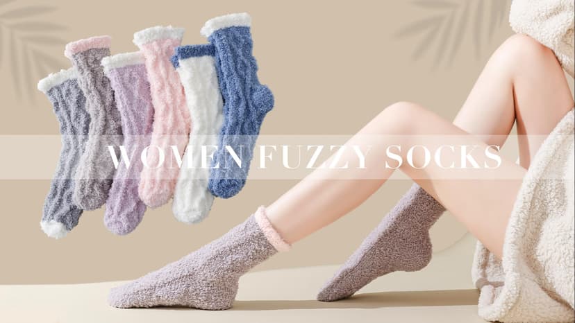 TEHOOK Warm & Cozy Gifts for Women, Fluffy Fuzzy Sock, Plush Sleeping Slipper Socks - Soft Warm Fabric