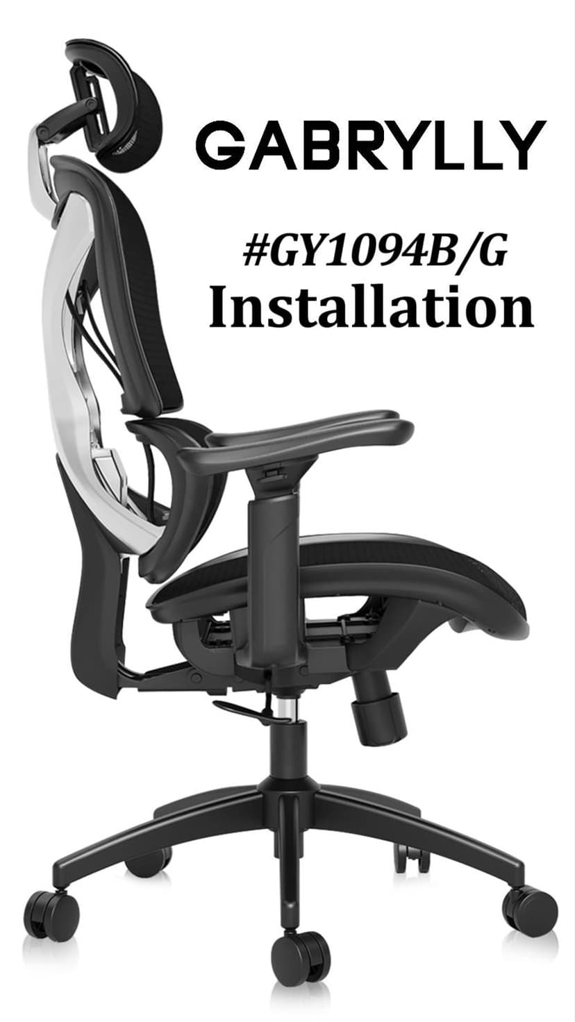 GABRYLLY Ergonomic Office Chair, Big and Tall Mesh Chair with Lumbar Support, 3D armrest - 215° Rotation, Adjustable Headrest & Soft Seat, Durable Computer Chair 350LBS for Work Gaming