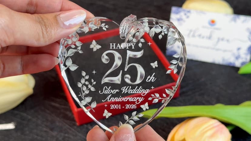 25th Wedding Anniversary Ornament 2001–2026, Silver Anniversary Wedding Gifts Keepsake, 25 Year Anniversary Marriage Gift for Couple, Wife, Husband B0G8KSNVCM
