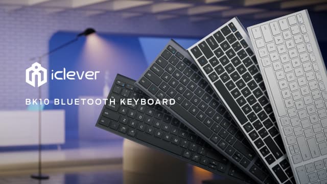 iClever BK10 Bluetooth Keyboard, Universal Bluetooth 5.1 Wireless Keyboard with Number Pad, Ergonomic Design, Multi-Device Compatibility, Stable Connection for Mac, iPad, iPhone, Android, Windows