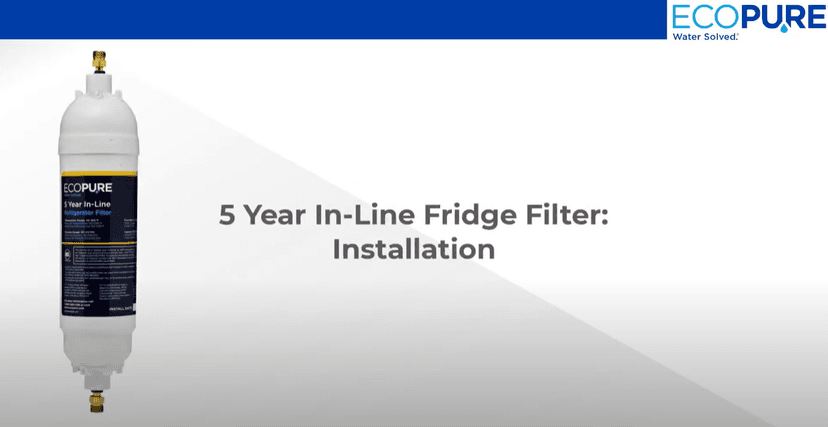 EcoPure EPINL30 5-Year In-Line Refrigerator Water Filter – Universal Fit for Most Fridges, Ice Makers, RVs & Boats – Reduces Chlorine Taste & Odor – Easy DIY Install with 1/4" Fittings
