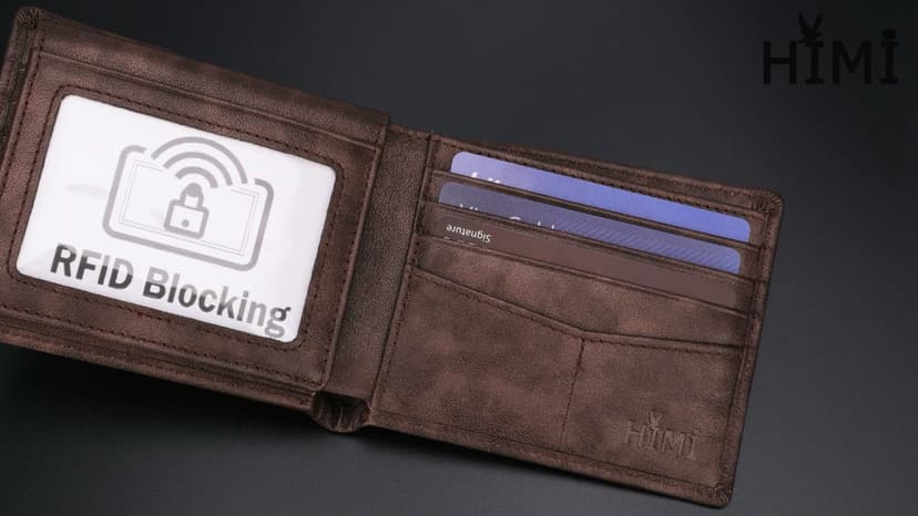 HIMI Wallet for Men-Genuine Leather RFID Blocking Bifold Stylish Wallet With 2 ID Window
