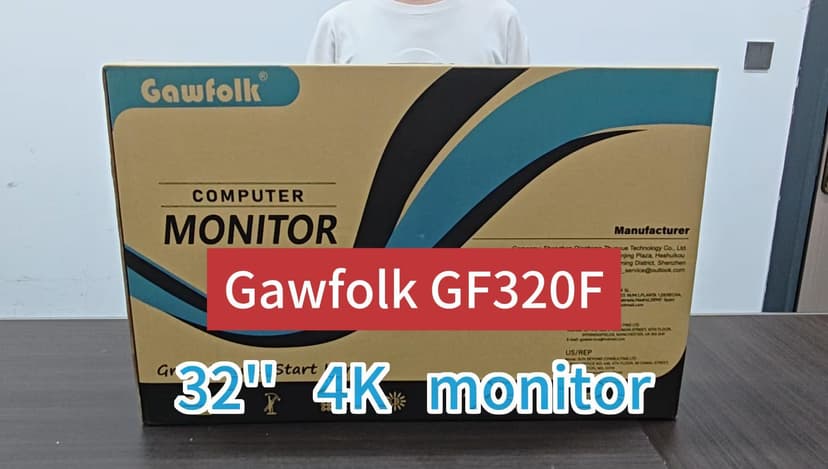 Gawfolk 32 Inch 4K UHD Computer Monitor, Ultra-Clear (3840×2160p) Screen, 100% sRGB,178° Viewing Angle, Display Port、HDMI, Compatible with Wall mounting 100 * 100MM - Black