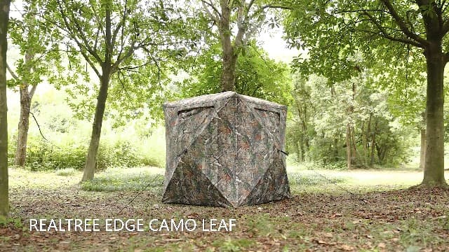 Lenotos Hunting Blind, 2 Person Pop Up Blinds 360 Degree See Through, Portable Durable Hunting Ground Blinds for Deer & Turkey Hunting