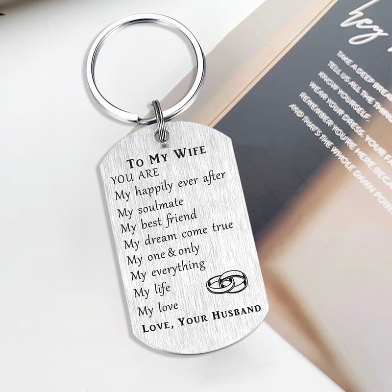 CPLJW Wife Birthday Gifts from Husband, Romantic Gift for Her Women, Best Anniversary for Wife Gifts, Mothers Day Meaningful Keychain Gift for Wifey