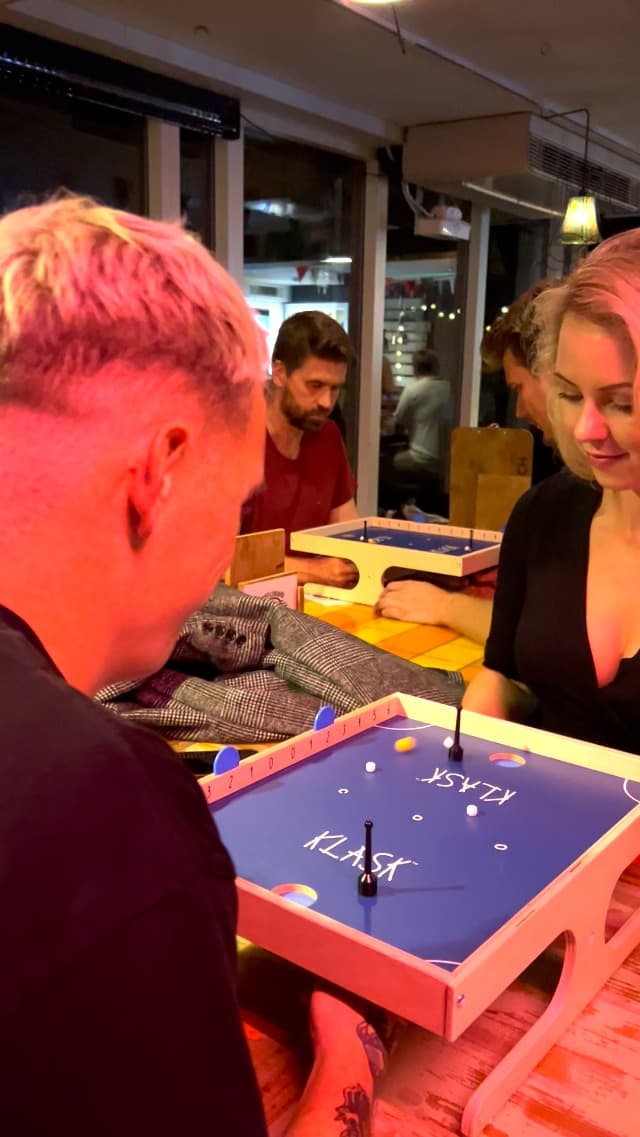 KLASK: The Magnetic Award-Winning Party Game of Skill - for Kids and Adults of All Ages That’s Half Foosball, Half Air Hockey