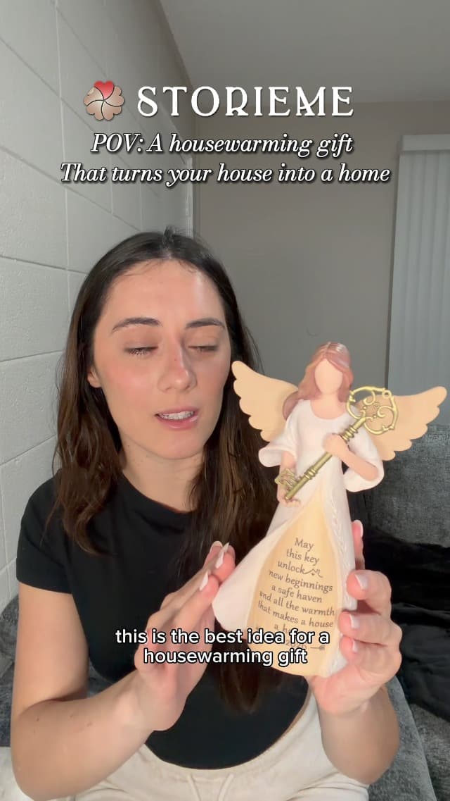Handmade Resin with Gift-ready Package, Perfect Entryway Table Decor Symbolizing New Beginnings for Homeowner Women Friend Storieme Housewarming Angel Figurine, House Warming Gifts New Home B0G7Y6LMG4