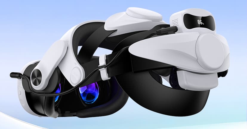 DXKK Battery Head Strap for Meta Quest 3/Quest 3s/Quest 2, VR Headset Strap with Soft Padding, Double Adjustment Dials Enhanced Comfort, Extra 3-4Hrs Playing Time