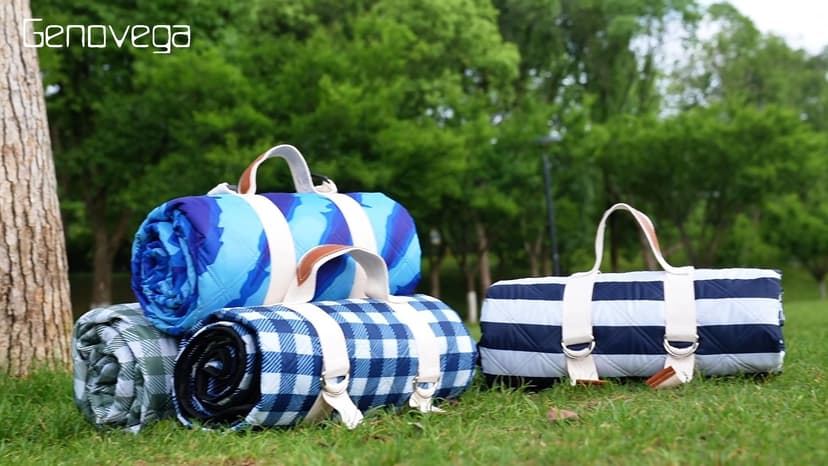 Genovega Waterproof Picnic Blanket Beach Outdoor Camping Mat Rug Extra Large Foldable Cute Big Travel Essential Accessories Gift Park Patio Lawn Garden Grass Play Music Festival Concert Must Have B0FC2HQHQ4