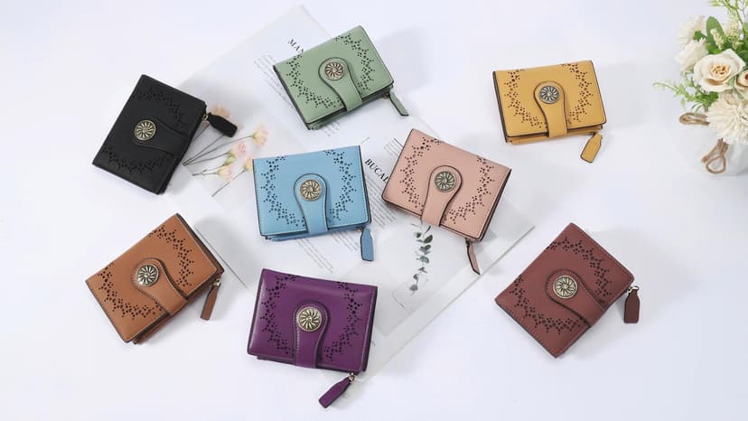 Tipmile Small Wallet for Women Bifold RFID Blocking Card Holder Leather Wallets with Zipper Coin Pocket