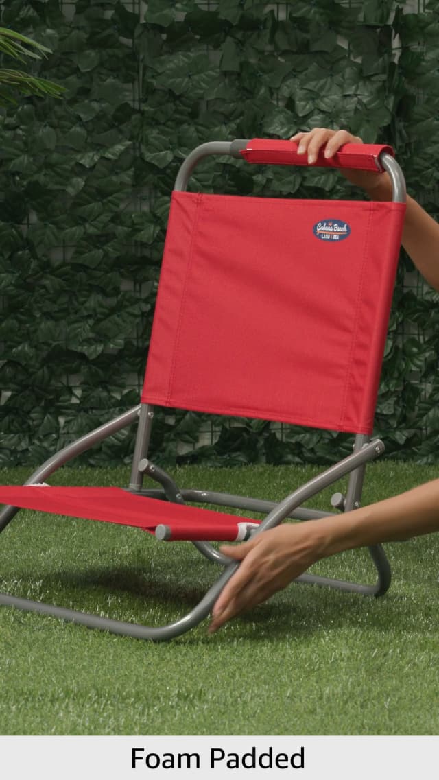 Cabana Beach Folding Beach Chair, 1 Position Lightweight and Portable Foldable Outdoor Camping Chair