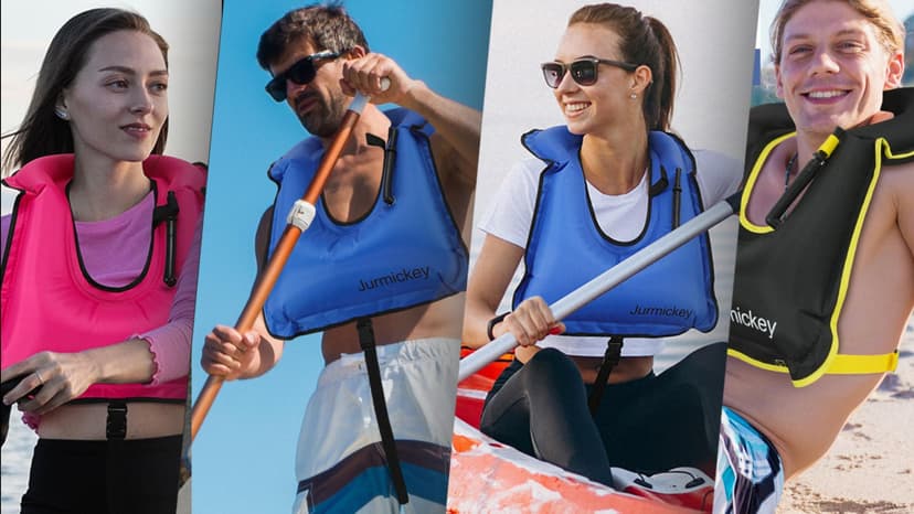 Inflatable Snorkel Vest Adults, Portable Snorkel Jacket, Buoyancy Vest for Snorkeling, Swimming, Kayaking, Boating, Safety Load Up to 220 Ibs