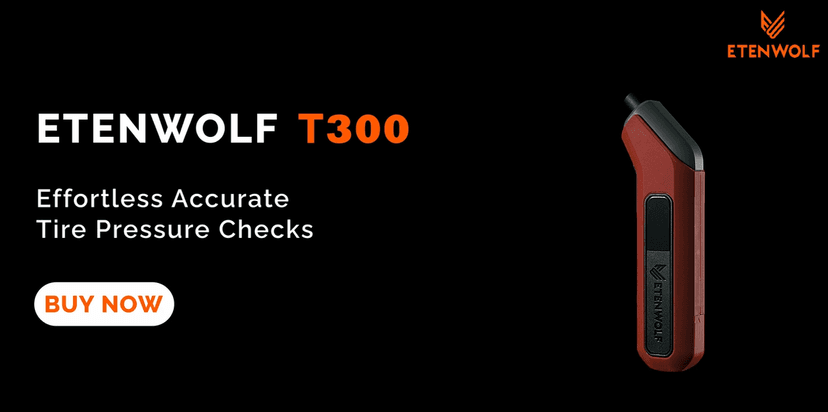 ETENWOLF T300 Digital Tire Pressure Gauge 3-200 PSI, Industrial Tire Gauge Calibrated to ANSI B40.7 Grade 2A(Plus-Minus 0.5%), Replaceable AAA Batteries (Vivid Orange)