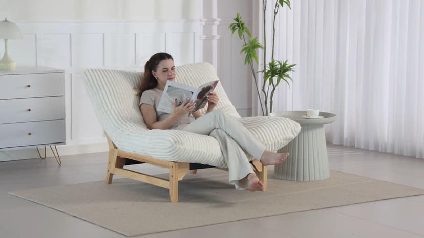 Giant Cloud Lounge Accent Chair for Reading, Big Comfy Cloud Chair with Frame for Living Room Bedroom Patio, Corduroy|Oversized|44 Inch (White)