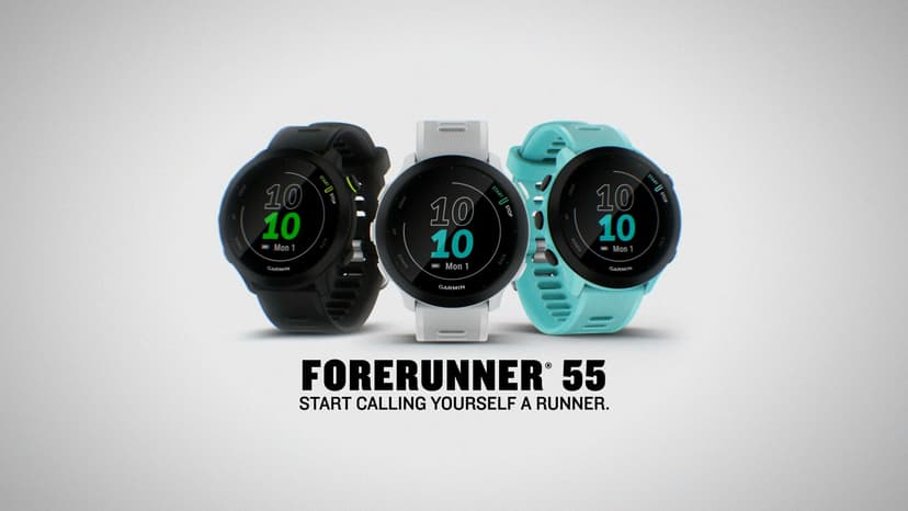 Garmin Forerunner 55, GPS Running Watch with Daily Suggested Workouts, Up to 2 Weeks of Battery Life, White