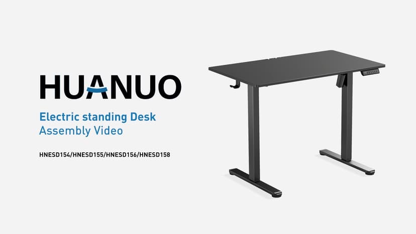 HUANUO Electric Standing Desk, Whole Piece Desktop, Adjustable Height Computer Desk, 4 Height Memory Settings, Sit Stand Up Desk for Home Office, 60" x 24", Light Vintage