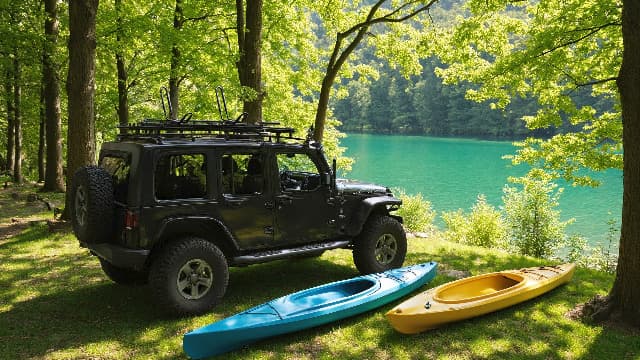 Taelakeni 2 Pairs Kayak Carrier Racks, Universal Cars Kayak Roof Rack (4 Racks)